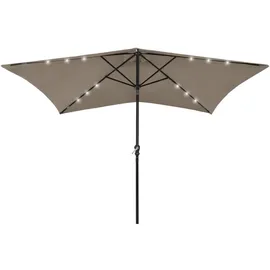 vidaXL Sonnenschirm mit LEDs 200 x 300 cm Taupe