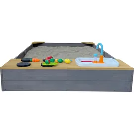 Axi Holzsandkasten Kelly mit Spielküchenzeile Braun/Grau