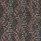 Rasch Textil Rasch Tapete 751925 - Vliestapete mit geometrischem Textilmuster in Schwarz, Rot, Gelb, Grau aus der Kollektion African Queen - 10,05m x 0,53m (LxB)