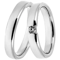DOOSTI Trauring Schmuck Geschenk Silber 925 Trauring Ehering Partnerring LIEBE, Made in Germany - wahlweise mit oder ohne Zirkonia silberfarben 56