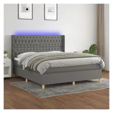vidaXL Boxspringbett 180 x 200 cm Dunkelgrau