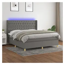 vidaXL Boxspringbett 180 x 200 cm Dunkelgrau