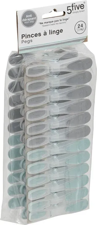 Set mit 24 gummibeschichteten Wäscheklammern