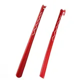 Sweet Soul Kunststoff-Schuhlöffel, Langer Griff, Kunststoff-Schuhlöffel für Damen und Herren, zum An- und Ausziehen von Stiefeln mit komfortablem Griff, Lange Schuhlöffel für Männer und Frauen (rot)