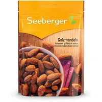 Seeberger Salzmandeln geröstet & gesalzen, Knackige Mandeln mit Salzmantel zum Snacken - leicht pikant im Geschmack - vegan, glutenfrei (1 x 150 g)