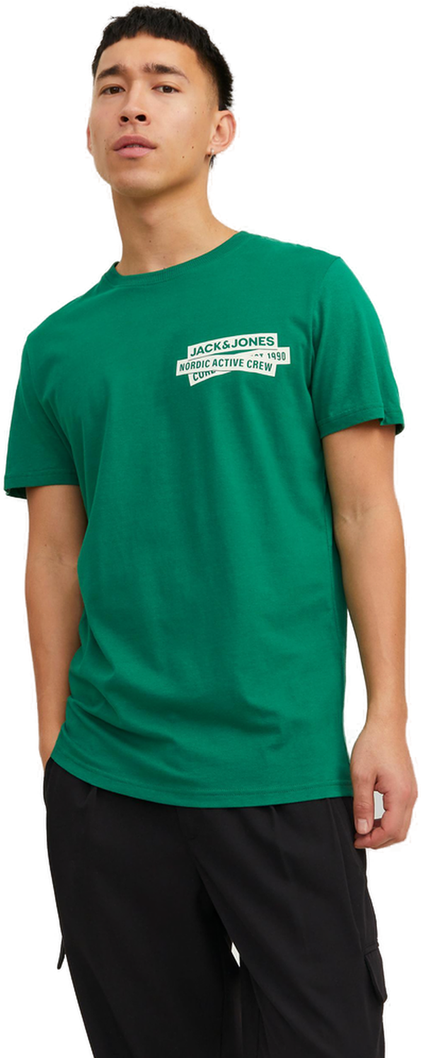 Jack & Jones Herren Rundhals T-Shirt JCOSPIRIT LOGO Regular Fit Verdant Grün 12235249 M