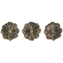 HOME STORY Wanddekoration Blume  3er Set   , gold , Polypropylen , Maße (cm): T: 3.0  Ø: 25