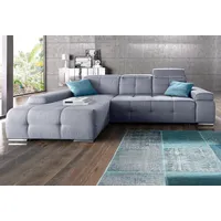 Ecksofa SIT & MORE "Mistral L-Form" Sofas Gr. B/H/T: 273cm x 93cm x 111cm, Struktur, Recamiere links, mit Bettfunktion, grau (hellgrau) wahlweise mit Bettfunktion