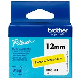 Brother Btag-631 12mm x 4m schwarz auf gelb nicht laminiert