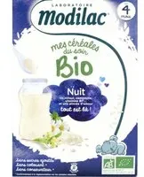 Modilac Mes Céréales du Soir Bio Nuit, Céréale infantile instantanée pour nourrisson 2ème 250 g