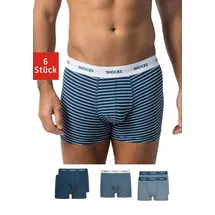 SNOCKS Boxershorts mit Streifen | Blaue Streifen | M