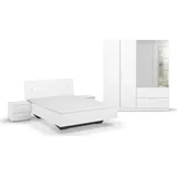 inosign by rauch Schlafzimmer-Set RAUCH Challenger (Set 4-teilig)", weiß (alpinweiß), Schrank mit Spiegel in 2 Breiten, Bett 3 Breiten, 2 Nachttische MADE GERMANY