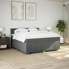 vidaXL Boxspringbett 180 x 200 cm Dunkelgrau
