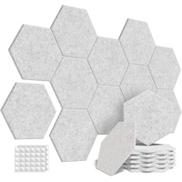 Hexagon Akustikplatten mit Aufkleber Schallabsorber Schallschutz Wand hoher Dichte Akustikschaumstoff für Tonstudio, Büro,Studio und Wanddekoration Akustikpaneele 30×26×0.9cm