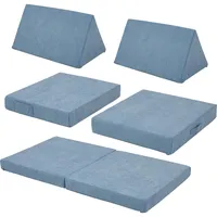 [en.casa] Spielsofa Norhulta 5-tlg. 120x66x46 cm Cord Blau
