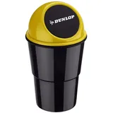 Mini MÜLLEIMER für Auto Push-Deckel DUNLOP 400ml Automülleimer PKW KFZ Abfalleimer Tischabfalleimer Mülltonne Getränkehalter 74 (Gelb) - Gelb/Schwarz