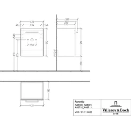 Villeroy & Boch Avento Waschtischunterschrank, 1 Tür, A88711VR,