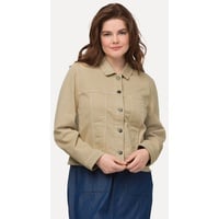 Ulla Popken große Größen Color-Jeansjacke, Damen, beige, Größe: 58/60, Baumwolle, Ulla Popken