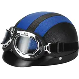 Baseballmütze-Helm Mit Fahrradbrille Fahrradvisier Frauen Mofa Helm Halbschale Roller-Helm Cruiser Chopper Scooter Helm Mit ECE Genehmigt Halbhelme Motorradhelm Halbschalenhelm
