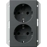 Gira SCHUKO-Doppelsteckdose 16 A 250 V, anthrazit (2731 28)