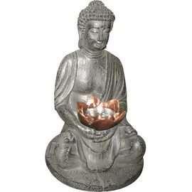 GLOBO Solarleuchte Kunststoff DxH 18x28 cm 2er Set grau