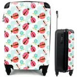 MuchoWow Handgepäckkoffer Mädchen - Marienkäfer - Blumen - Muster - Mädchen - Kinder - Kinder, 4 Rollen, Reisetasche mit rollen, Handgepäck für Ferien, Trolley, Reisekoffer bunt