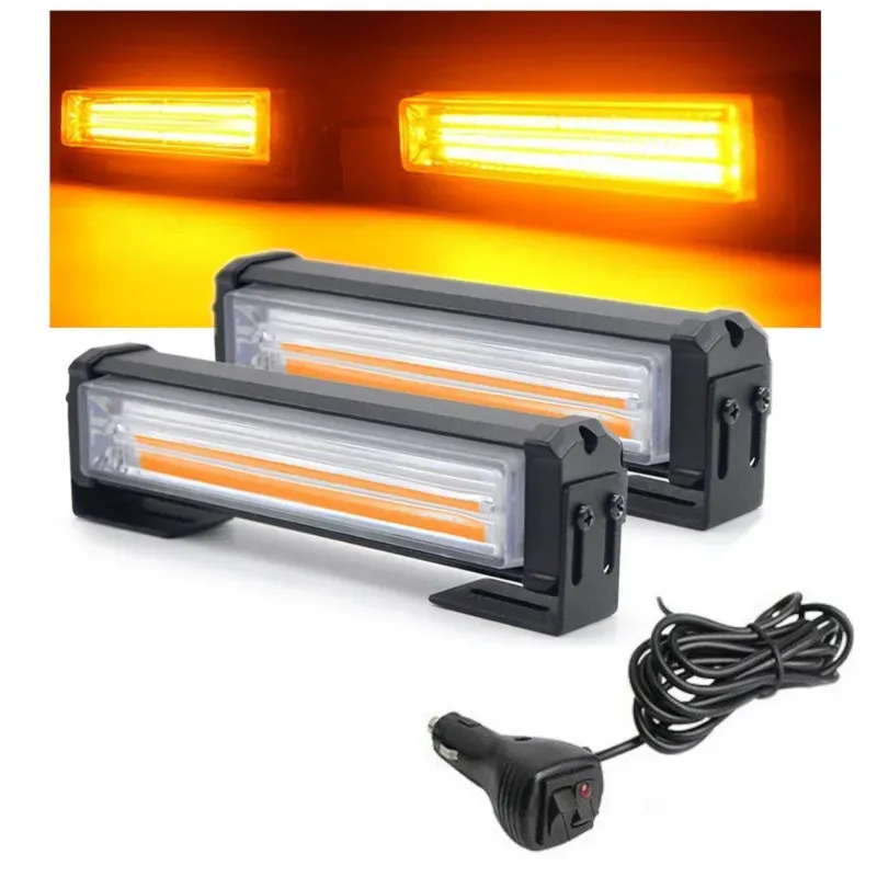 2er-Set mit Controller, 12,5 cm Signalleuchte (Notfallblitz), LED-Lichtbalken für Pannenhilfe/Abschleppplattform