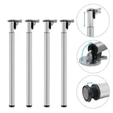 V2Aox Tischbein Stahl 4 Teleskop Möbelfüße Höhenverstellbar Klappbar Edelstahl Optik