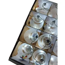 Buri LED Lichterkette aus Glas-Weihnachtskugeln Weihnachtsbeleuchtung Weihnachtsdeko