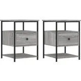 vidaXL Nachttische 2 Stk. Grau Sonoma 40x42x56 cm Holzwerkstoff