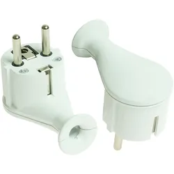 Zerlegbar Winkelstecker 230V 16A Uni-Schuko weiß