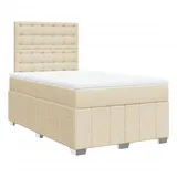 vidaXL Boxspringbett mit Matratze Creme 120x200 cm Stoff