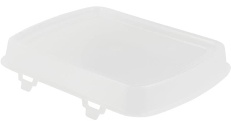 Greenbox Mehrwegdeckel Häppy Box, transparent, Mikrowellengeeignete Mehrweg Deckel mit zwei Öffnungslaschen, 1 Packung = 15 Stück