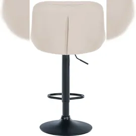CLP 2er Set Barhocker Lazio Samt creme/schwarz