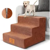 Famanu Hundetreppe - 3 Stufen mit Antirutsch-Oberfläche - Abnehmbar und Waschbar