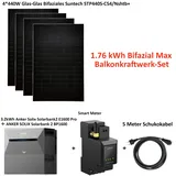Balkonkraftwerk 1740W Bifazial Anker Solix 2 E1600 Pro +BP1600 Speicher (3200WH)