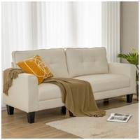 Costway modernes sofa für 2-3 personen mit 2 abnehmbaren rückenkissen 202 x 75 x 94 cm - beige