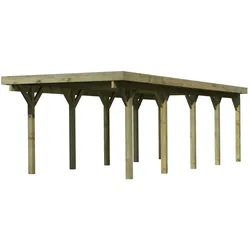 Karibu Carport Einzelcarport Classic Einzel 3 Stahl Dach o. Rundbogen (Holzcarport)