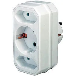 Brennenstuhl Adapter with 2 + 1 sockets, Weiß