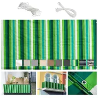 MEEYI Balkon-sichtschutz 90x800cm balkonumspannungen Windschutz balkonverkleidung Holz sichtschutz Balkon hoch balkonumrandung 100% Polyester für terrasse mit kabelbinder und Seil-Grün und weiß
