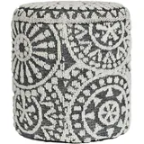 FineBuy Sitzhocker Wolle 40 x 45 x 40 cm Grau