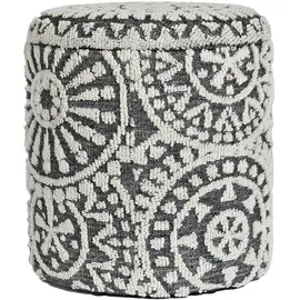 FineBuy Sitzhocker Wolle 40 x 45 x 40 cm Grau