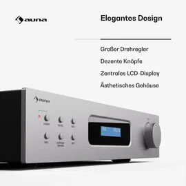Auna Art22 Amplifier DAB+ Radio – 2x60 W, Optische & Koaxiale Eingänge, FM-Tuner, CD/DVD-Wiedergabe, Fernbedienung...