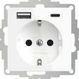2USB Schuko-Steckdose 2USB 1-fach Weiß