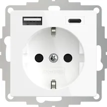 2USB Schuko-Steckdose 2USB 1-fach Weiß