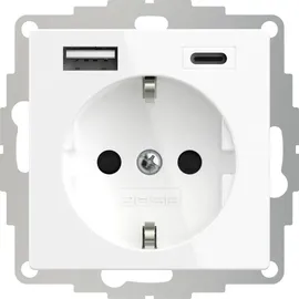 2USB Schuko-Steckdose 2USB 1-fach Weiß