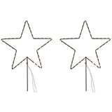 AM Design LED Stern, Gartenstecker, Weihnachtsstern, 3 Sterne, Weihnachtsdeko aussen, schwarz