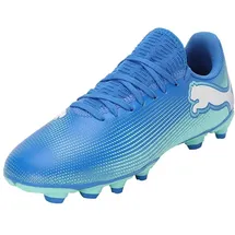 Puma Future 7 Play FG/AG JR Soccer Shoe, HYPERLINK Blue-Mint-PUMA White, 32 EU