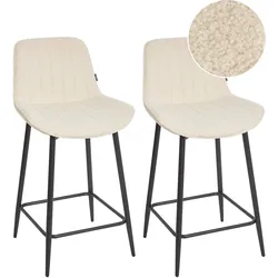 Set mit 2 Barstühlen DUBROVNIK Bouclé Hellbeige