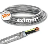 Lapp 10 Meter 1135204 Ölflex Classic 110 CY geschirmte Steuerleitung 4x1 mm2 mit grün-gelbem Schutzleiter I geschirmtes Kabel 4 adrig I Steuerkabel 4 adrig mit Schirm I Außenmantel transparent